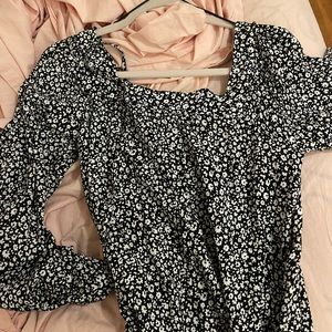 black&white floral maxi Dress